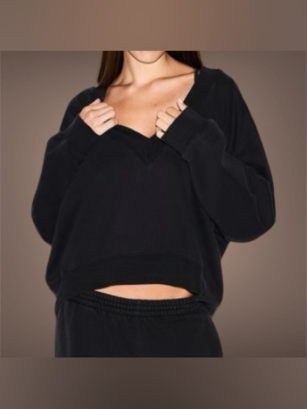 Skims Oversized V-Neck Pullover Sweater